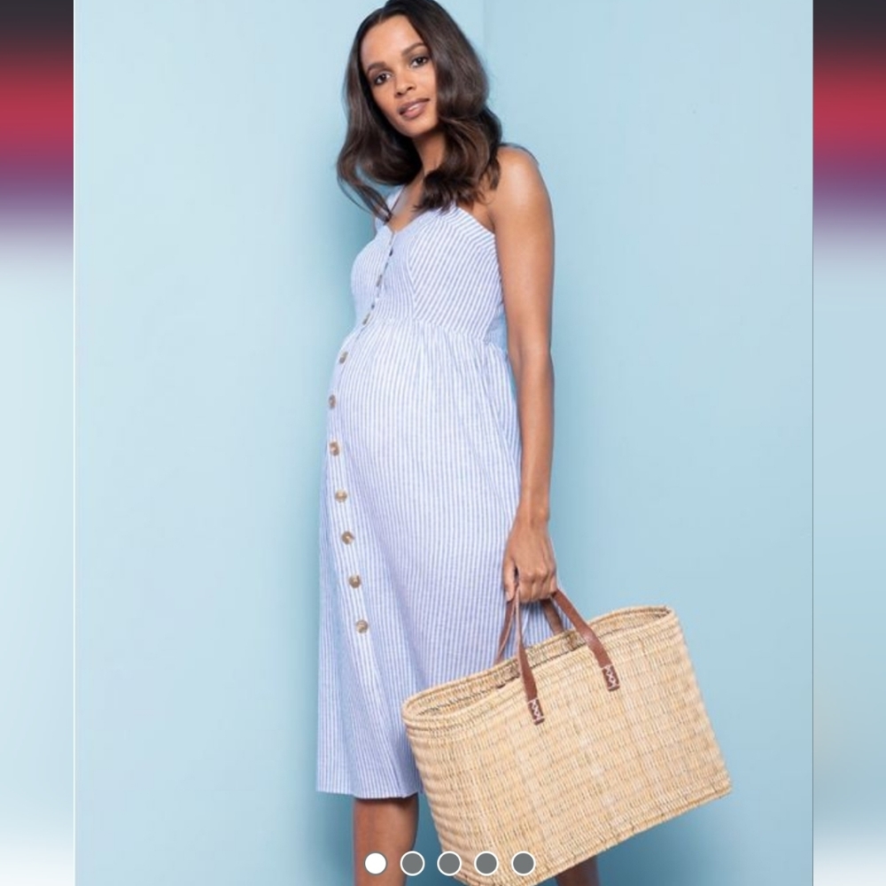 Seraphine linen maternity and nursing dress